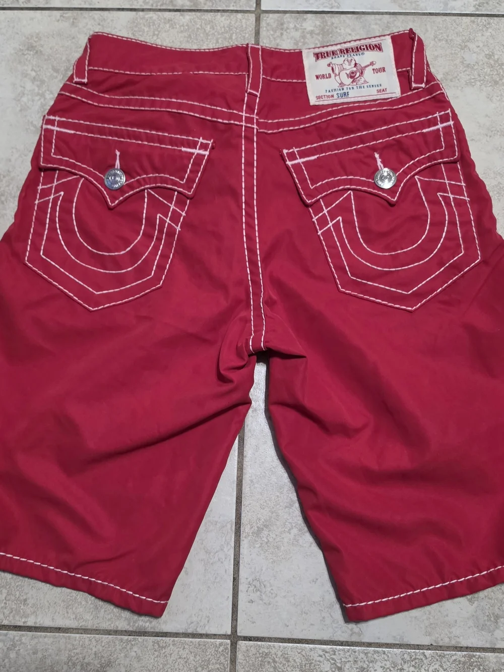 True Religion Men's Red Board Shorts